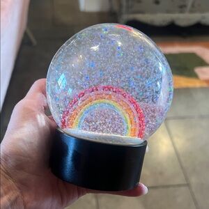 Rainbow Snow Globe with Black Base